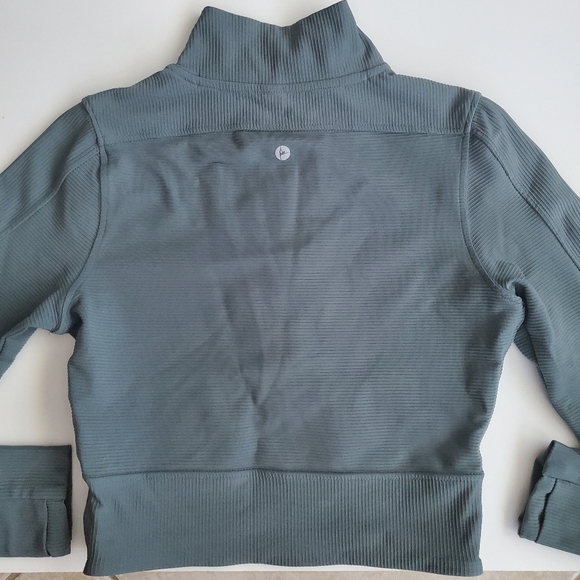 90 Degrees By Reflex 1/4-zip Ribbed Crop Top, Size S - Picture 8 of 13